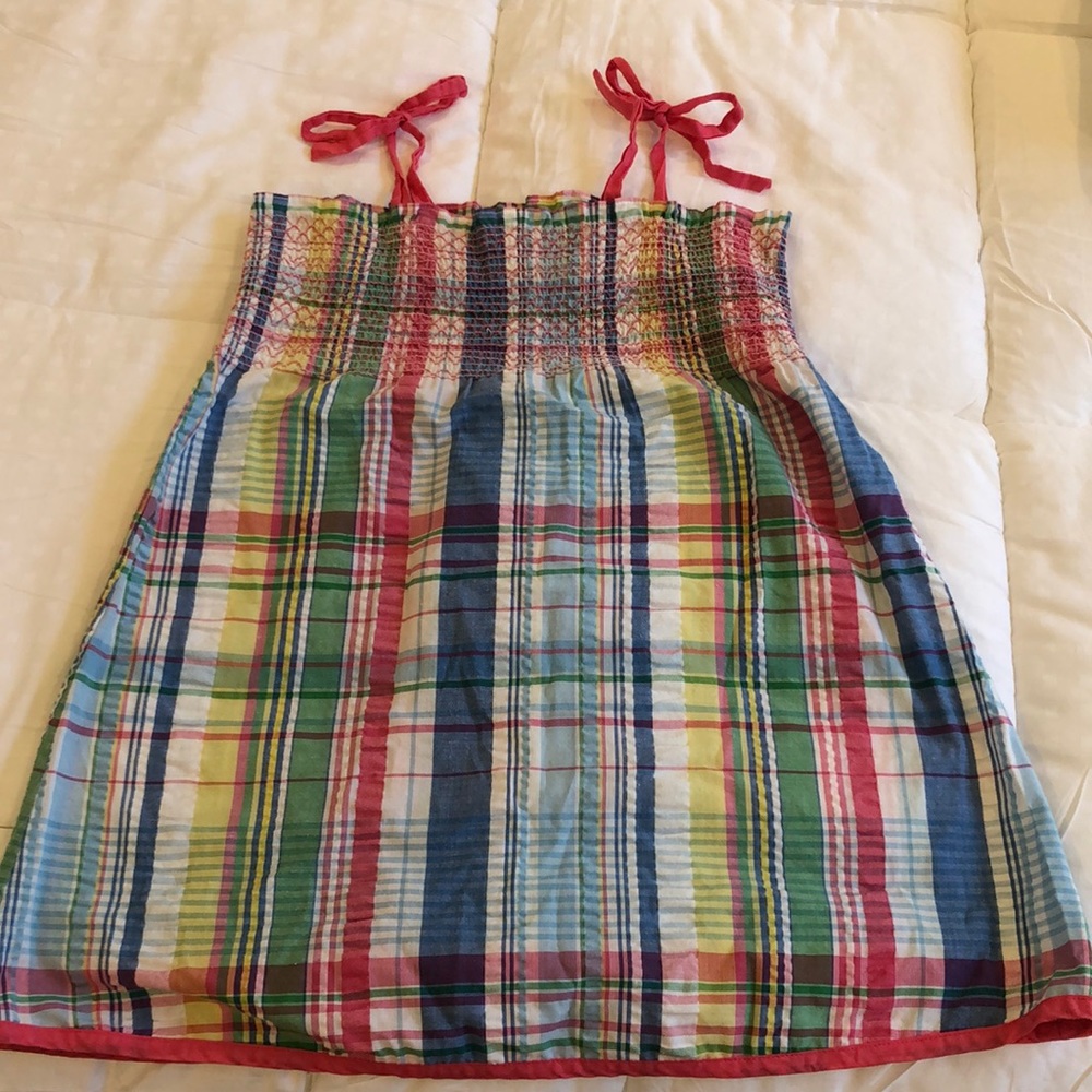 Lilly Pulitzer Multicolor Plaid Cotton Sundress with Red Tie Straps